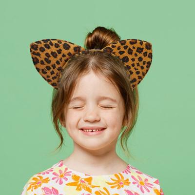 Hair Hoop Leopard Pattern Ear Decor Headband Christmas Party Cosplay Animal Headband Fabric Headpiece