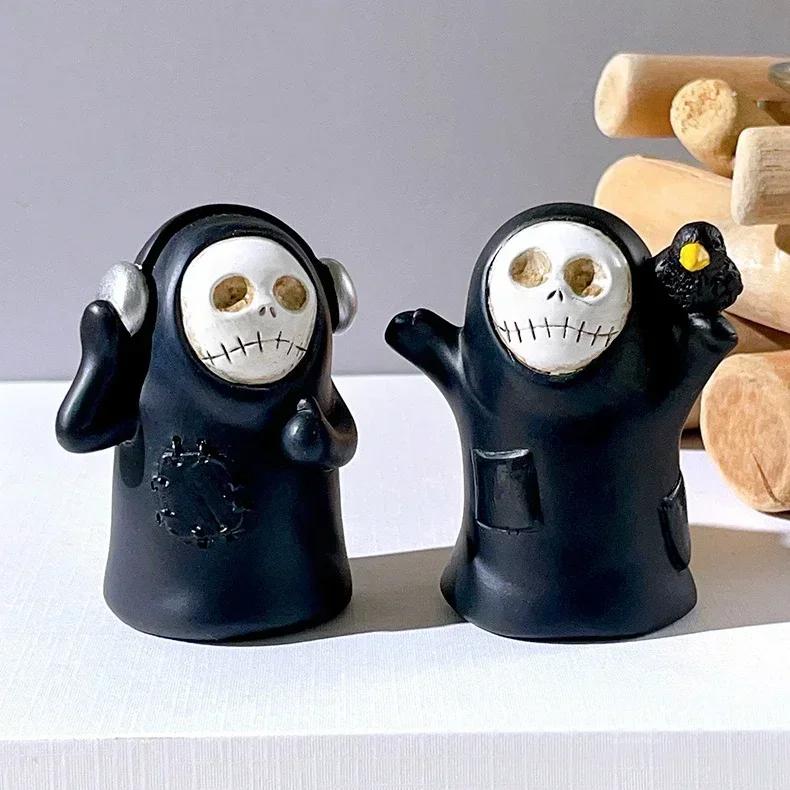 New Halloween Skull Witch Decoration Ghost Holiday Party Cute Ghost Statue Room Decoration Table Decoration & Accessories