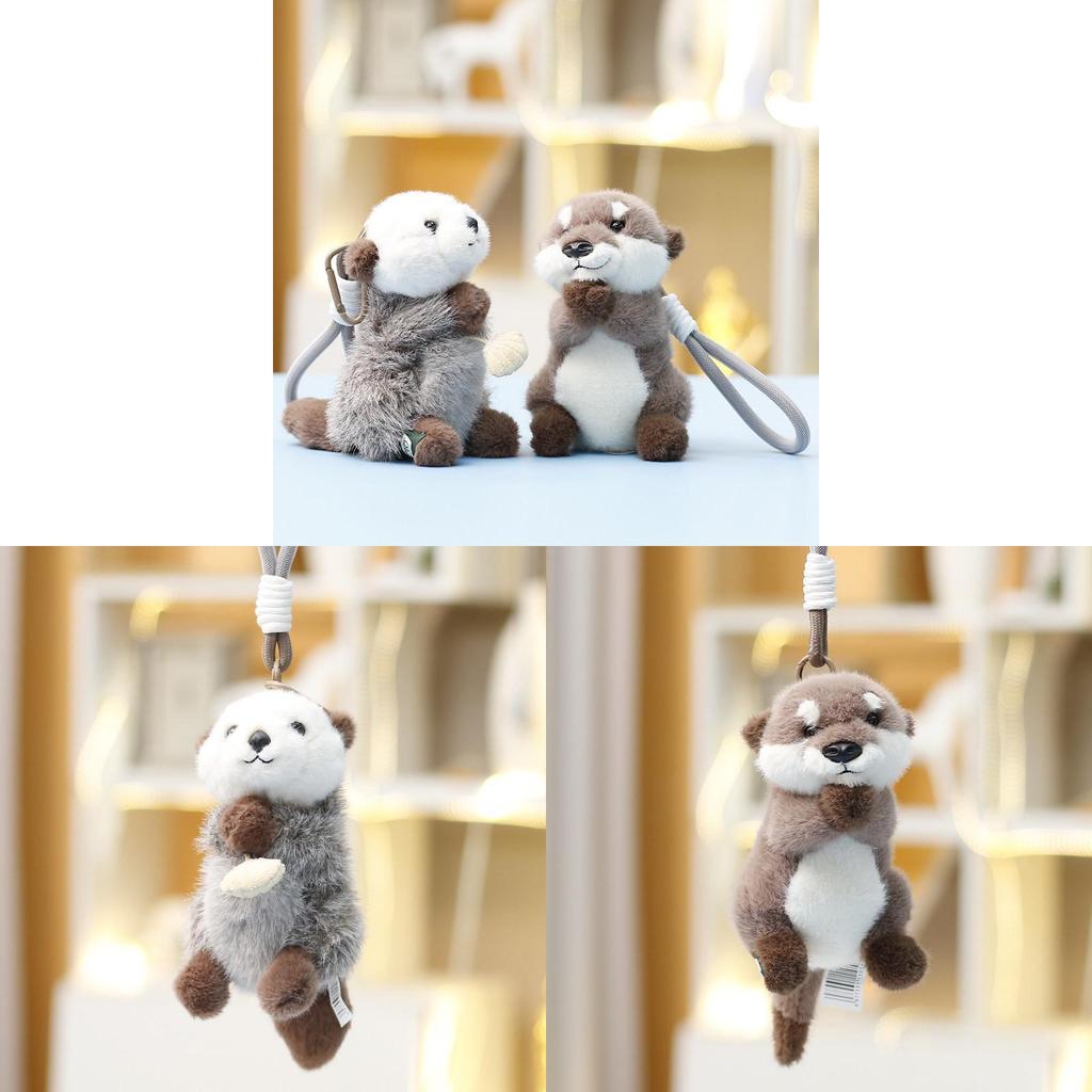 Plush Otter Toy For Kids Girls With Keychain And Bag Charm Gift Idea