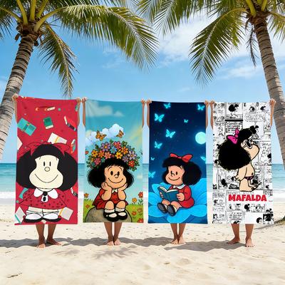 Cute Mafalda Towel Beach Towel Travel Lightweight Skin Friendly For Pool Beach Camping Cruise Summer