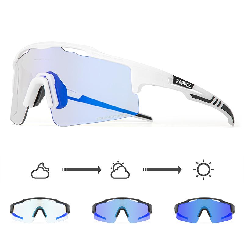 Kapvoe Photochromic Cycling Glasses Sunglasses for Men Women Sport Speed Road Mtb Mountain Bike Bicycle Cycl Eyewear Goggle
