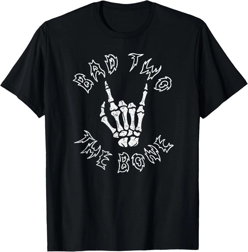 Bad Two The Bone 2 Years Old Birthday 2nd Toddler Halloween T- Shirt