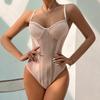 VEZFAA Damenmode Lässig Einfarbig Print Sommer Frühling Ärmellos Träger Bodys