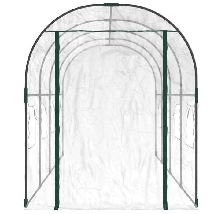 VidaXL Serre Transparent 160x400x190 cm PVC et acier enduit de poudre, serre de culture, serre extérieure, serre avec porte 317247
