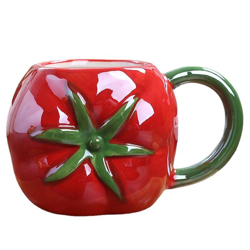 

Creative Colorful Fruit Ceramic Cup Strawberries Pineapple Mug Cartoon Fruit Children s Breakfast Milk Cup Mugs Coffee Cups 430-610ml томатний