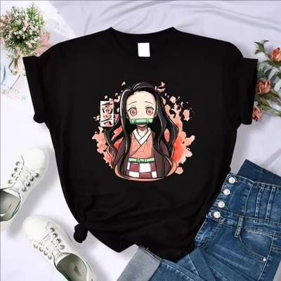 Demon Slayer Koszulka Damska Kimetsu No Yaiba Nezuko T-shirt Damski Tanjirou Kamado Koszulka Graficzna Japońskie Anime Manga T-shirt