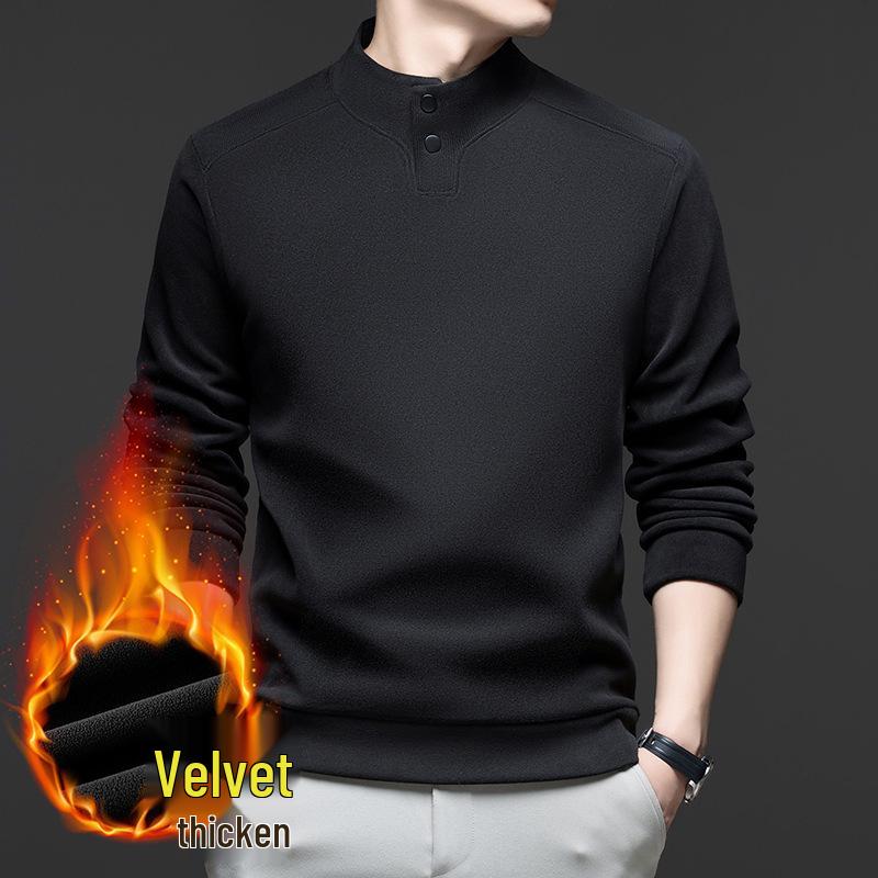 Men s German Velvet Double-Sided Slim-Fit Hoodie - Soft, Fashionable, Casual Autumn/Winter Base Layer Top M-105
