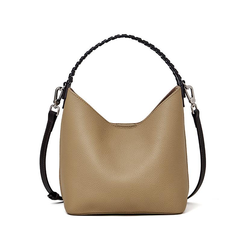 Genuine Leather Bucket Bag, Handbag, Fashionable Crossbody Bag, Shoulder Bag, Bag for Carrying on The Arm