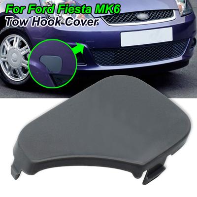 1x Car Front Bumper Tow Hook Cover For Ford Fiesta MK6 2005 2006 2007 2008 Towing Eye Cap 1375861 6S6117A989AA Auto Replacement