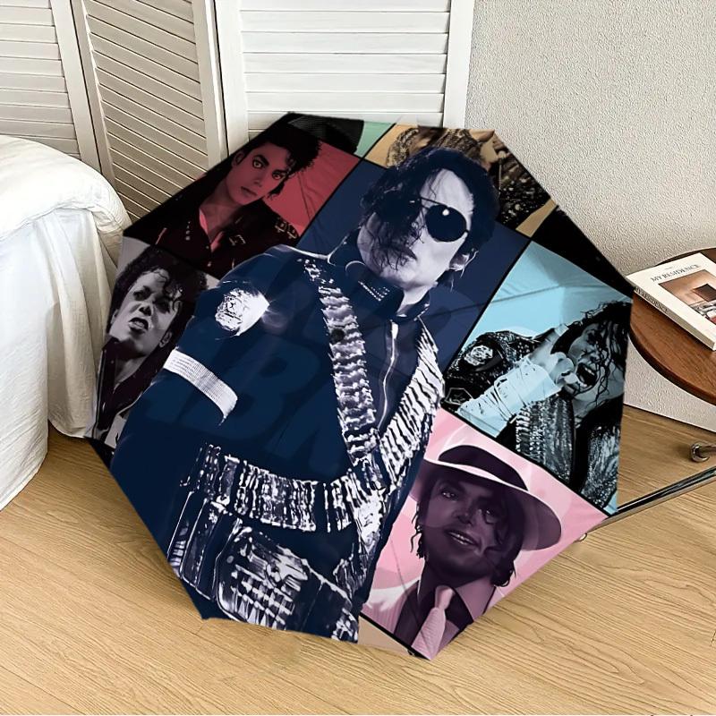 1pc King of Pop Michael Joseph Jackson Automatic Folding Umbrella, Portable Collapsible Design, Casual Outdoor Accessory L1127011