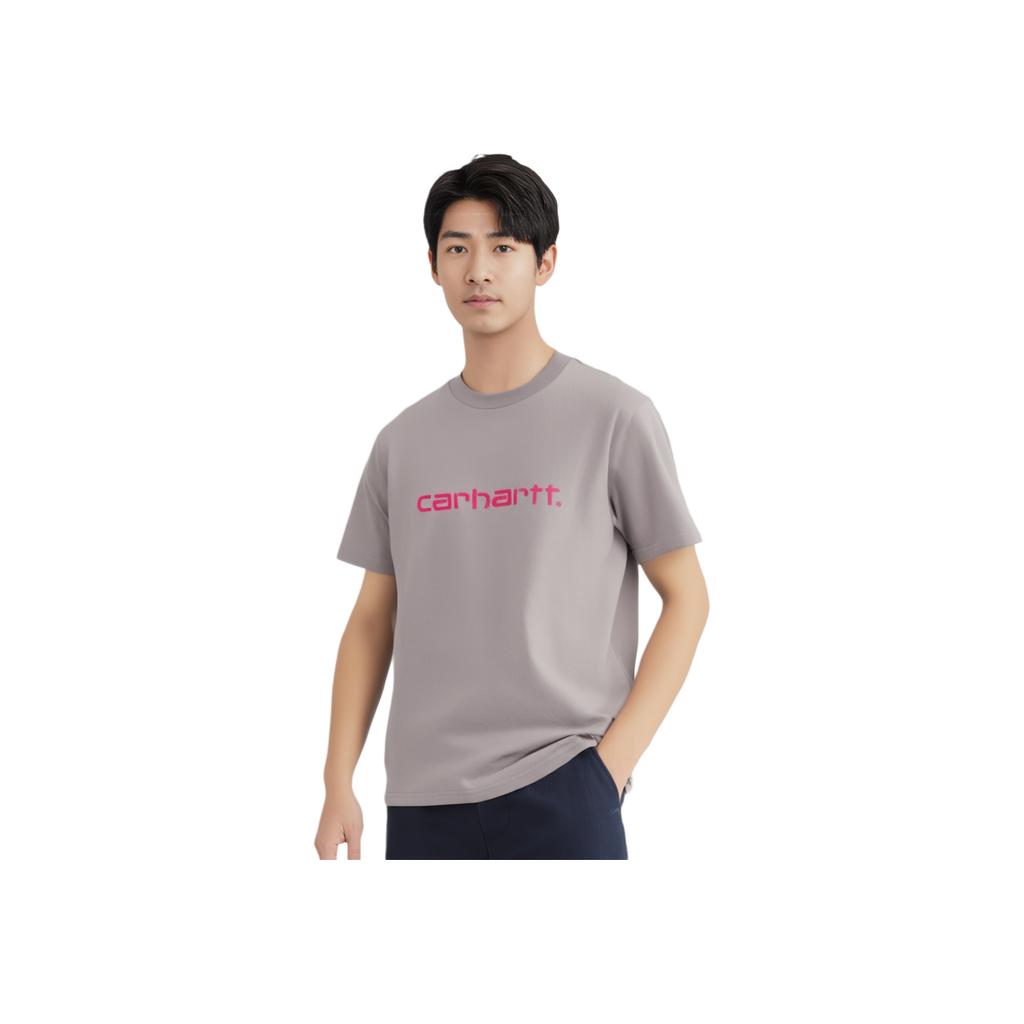 Carhartt WIP Lettered Crew Neck Short Sleeve T-Shirt Men Tops Gray I031047-2VB-XX