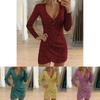 Elegant Women Sequin Christmas Bodycon Dress For Evening Parties And Events