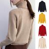 Women Winter Fashion Turtleneck Sweater Solid Color Loose Pullover Sweater Long Sleeve Tops