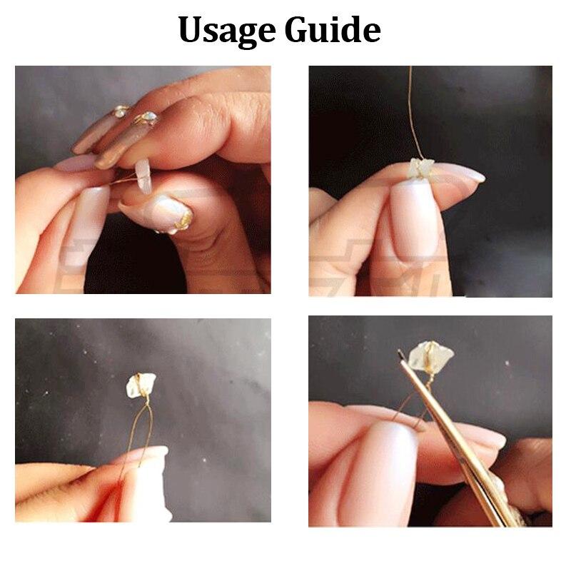 3 Rolls Nail Art Copper Wire Charm Line Nail Decoration Gold Silver Rose Gold