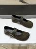 Korean Version of Round Head Suede One-word Strap Single Shoes Women's 2025 New Autumn Versatile Retro Fashionable Mary Jane Small Leather Shoes