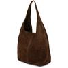 Women's Large Suede A4 Shopper Bag With Pouch