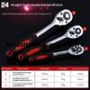 1/4 3/8 1/2 Inch Ratchet Wrench 24 Tooth Drive Ratchet Socket Wrench Tool Multifunction DIY Hand Tool Ratchet Handle Wrench