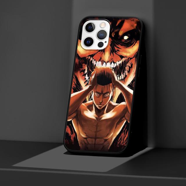 Pouzdro Attack On Titan Anime pro Iphone 14 11 13 Pro Max 12 Mini Xr 7 8 Plus Se 2020 Xs 6 6s + Coque Black měkký obal na telefon