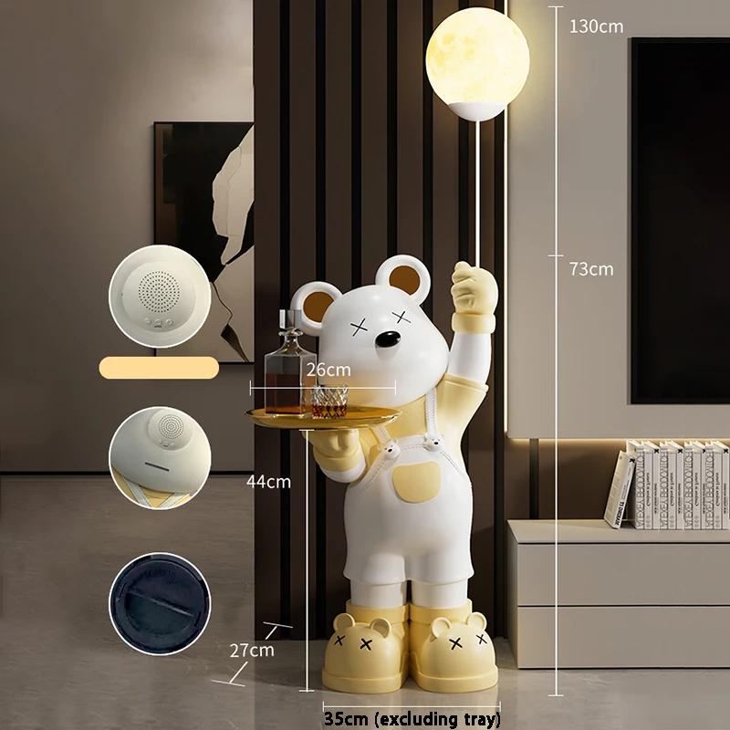 Groot Living Room Bear Figurines Night Light Luxury Ornaments Bluetooth Speaker Tray Storage Piggy Bank Home Decorations Gifts