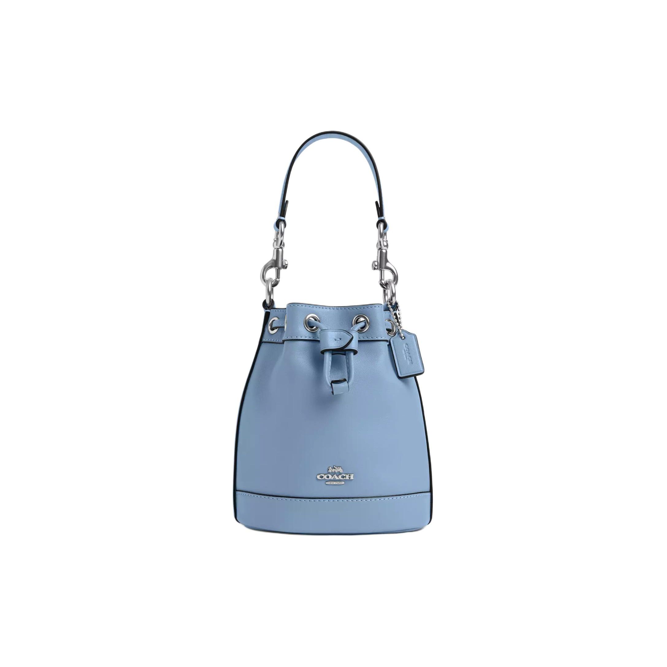 

Coach Bucket 13 Drawstring Closure Logo Mini Cowhide Tote Shoulder Crossbody Bag Women bags Blue CR144-SVEYB Basic Set (Bag+Dust Bag)