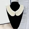 White Beaded Collar Elegant Detachable Sweater Collar Fashionable Women Collar for Event and Daily Wear