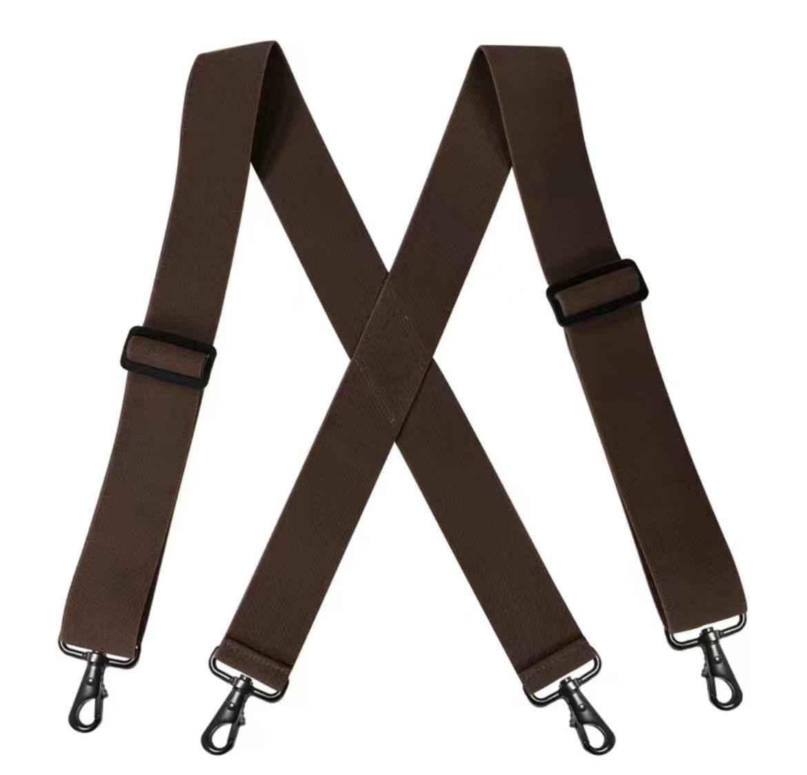 

Мужские эластичные подтяжки с 4 крючками, расширенные 5 см, черные X-образные перекрещенные для больших размеров