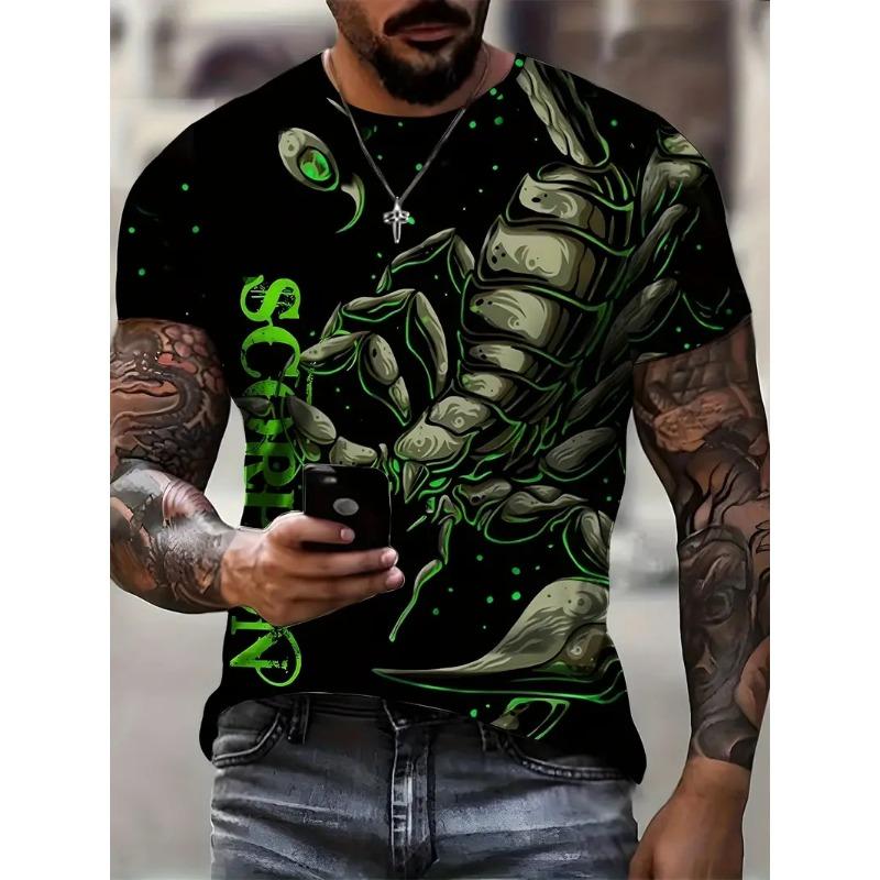 Animal Scorpion Pattern T Shirts For Men/Women 3D Printing Street Trend T-shirts Summer Short Sleeve Tops Oversized Man Clothing