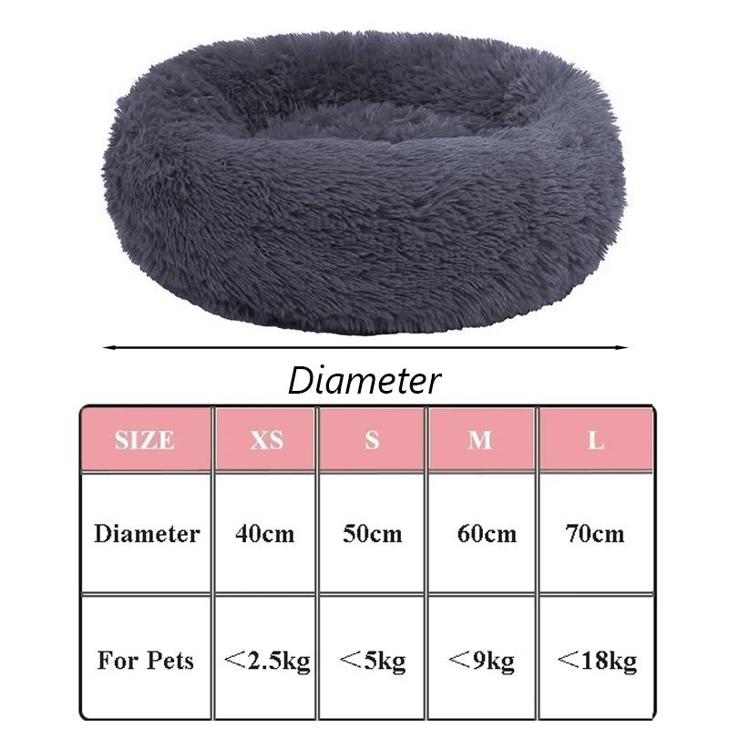 

Round Plush Puppy Sphynx Cat Bed Deep Sleeping Pet Beds for Cats Gotas Katten Kedi Garfield Nest Sofa mascotas Supplies Products Diameter 40cm белый