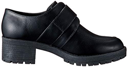 San-A Plus Feminine Monk Strap Shoes, Platform Sole, 5cm Heel, One-Band Buckle, 3583, Women's, Black, Sizes 23.5cm-24.0cm