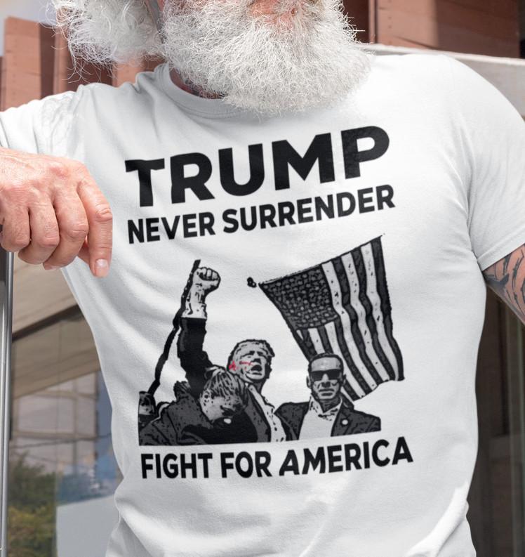 

Trump Rally Shot Support Trump MAGA 2024 Fight For America Election T-Shirt M