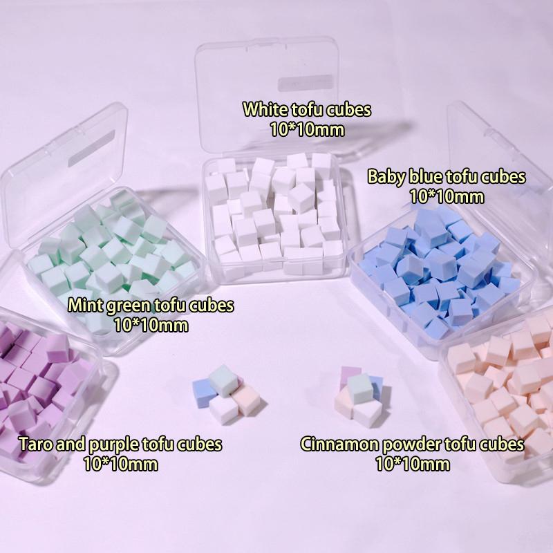 50 Stück Schwamm Farbverlauf Nail Art Stempelwerkzeuge Gelpolitur Farbverlauf Pinsel Glitzerpuder Punktierstift für Maniküre Zubehör