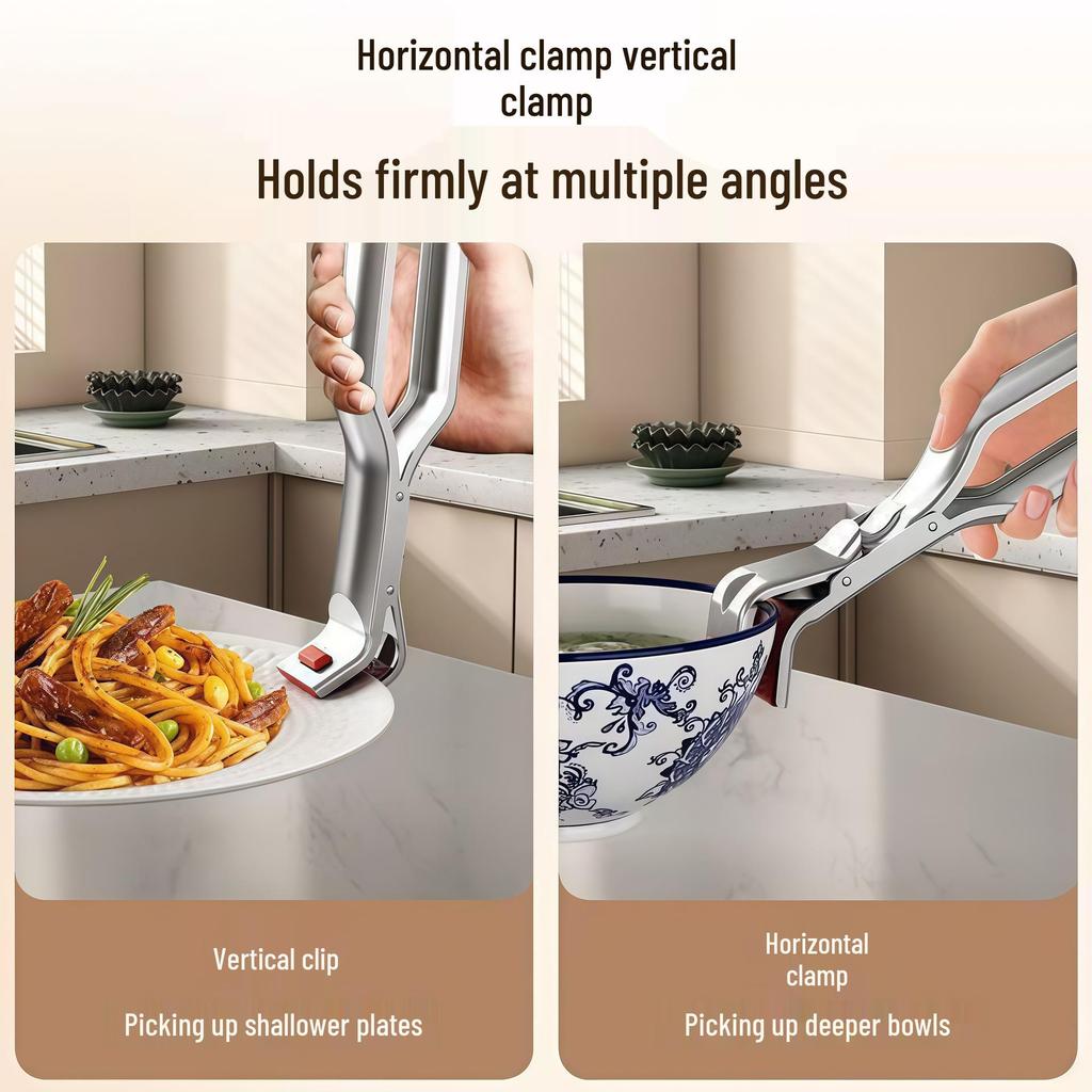 Anti-Scald Stainless Steel Silicone Non-Slip Bowl and Dish Clip for Kitchen and Microwave Use