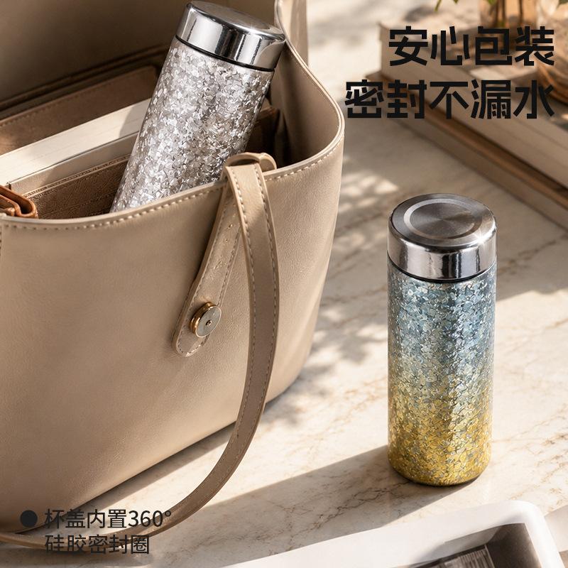 Fashion light luxury pure titanium thermos cup mini compact portable pocket cup men's business gift cup