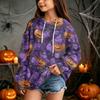 Kids Casual Halloween Print Hoodie for Holiday and Everyday Wear