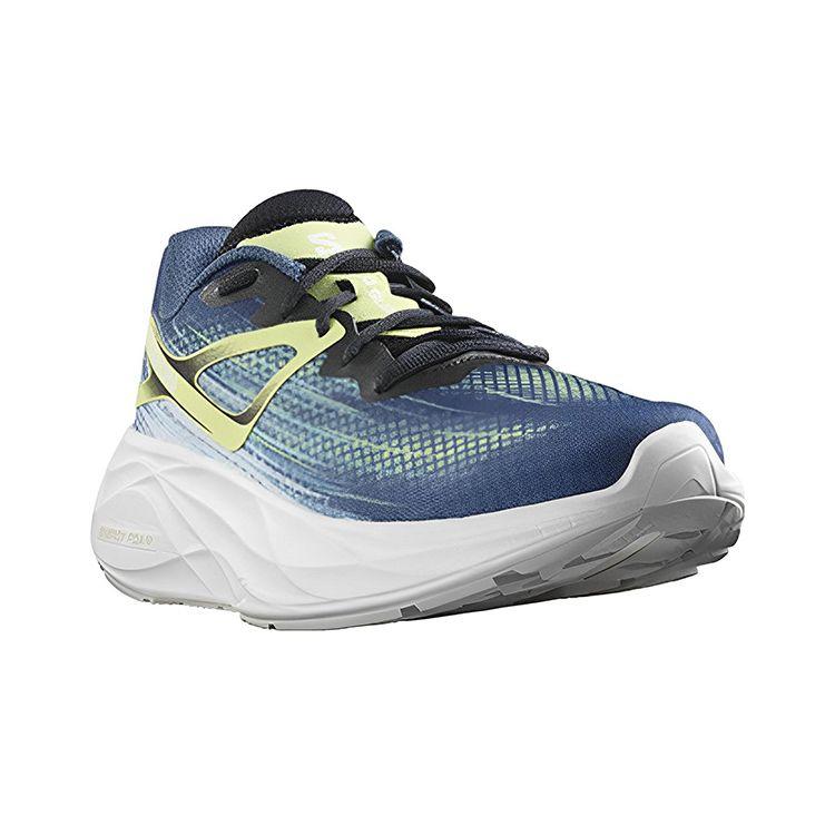SALOMON Aero Glide EVA Sports Comfortable Mesh Non-Slip Wear-Resistant Lightweight Low-Top Running Shoes Men Sneaker Dark-Gray Blue 470492