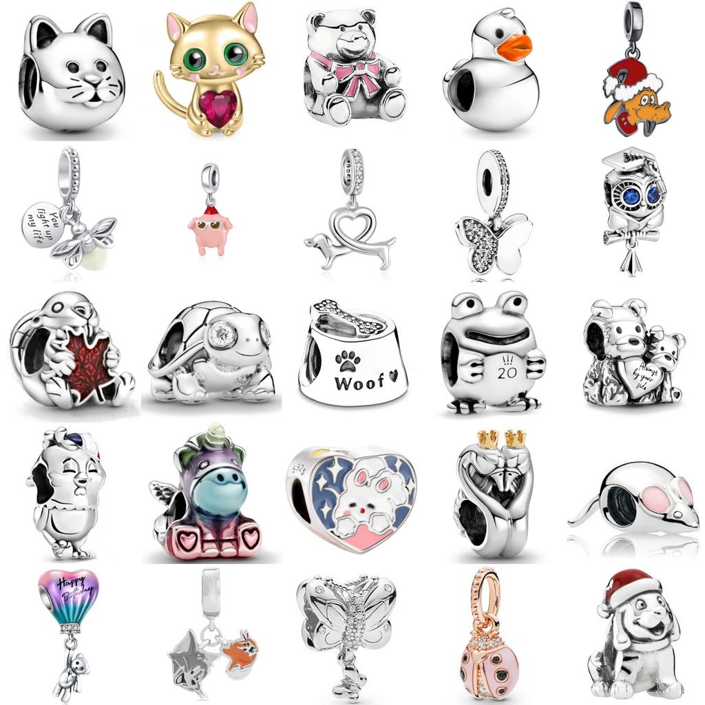 New Copper Double Color Frog Owl Bear Sparkling Claws Exquisite Charm Fit For Original Bracelet Diy Jewelry Accessories