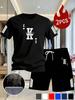Herren Sommer Netz Poker Karten Druck T-Shirt & Shorts Set