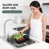 Stainless Steel Kitchen Drain Basket For Fruit And Vegetable Storage With Hanging Hooks