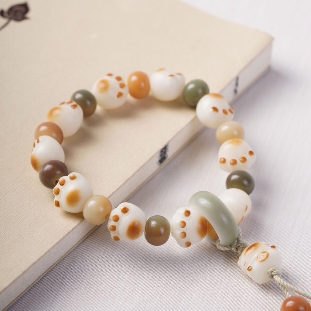 Unisex Bodhi Bracelet, Lucky Cat Design, New Chinese Style Travel Gift