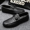 Fashion Genuine Leather Luxury Brand Italian Men Loafers Breathable Slip On Men Driving Shoes Men Casual Shoes Moccasins Chaussure Homme