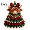 DIY Yarn Knitting Projects Animal Christmas Tree Crochet Kit, Highland Cow Cute Handmade Gift Idea for Family Dachshund Cat Crafting Kit Beginners,