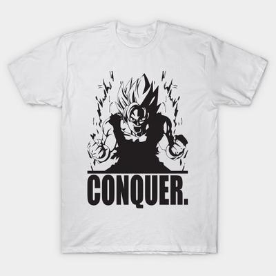 T-Shirt Damen Conquer Harajuku Print Kawaii T-Shirt Sommer Kurzarm Damen T-Shirt Top Tee