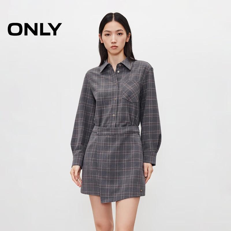 ONLY 2025 British Style Faux Two-Piece Shirt Dress L