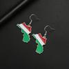 Women's Earrings Kurdistan Map Flag Drop Earrings Stainless Steel Enamel Pendant Jewelry Birthday Gifts Wholesale 2026 New