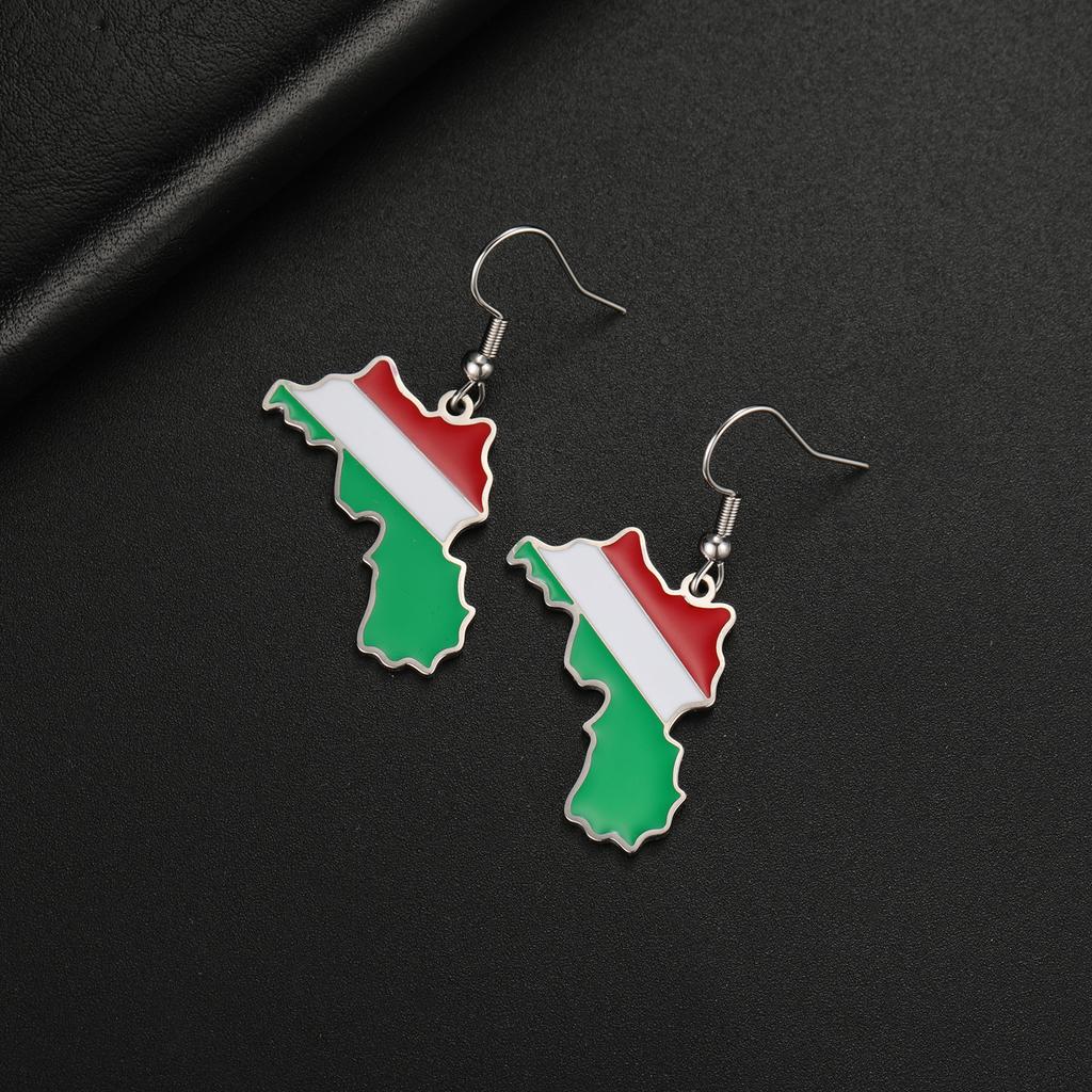 Women's Earrings Kurdistan Map Flag Drop Earrings Stainless Steel Enamel Pendant Jewelry Birthday Gifts Wholesale 2026 New