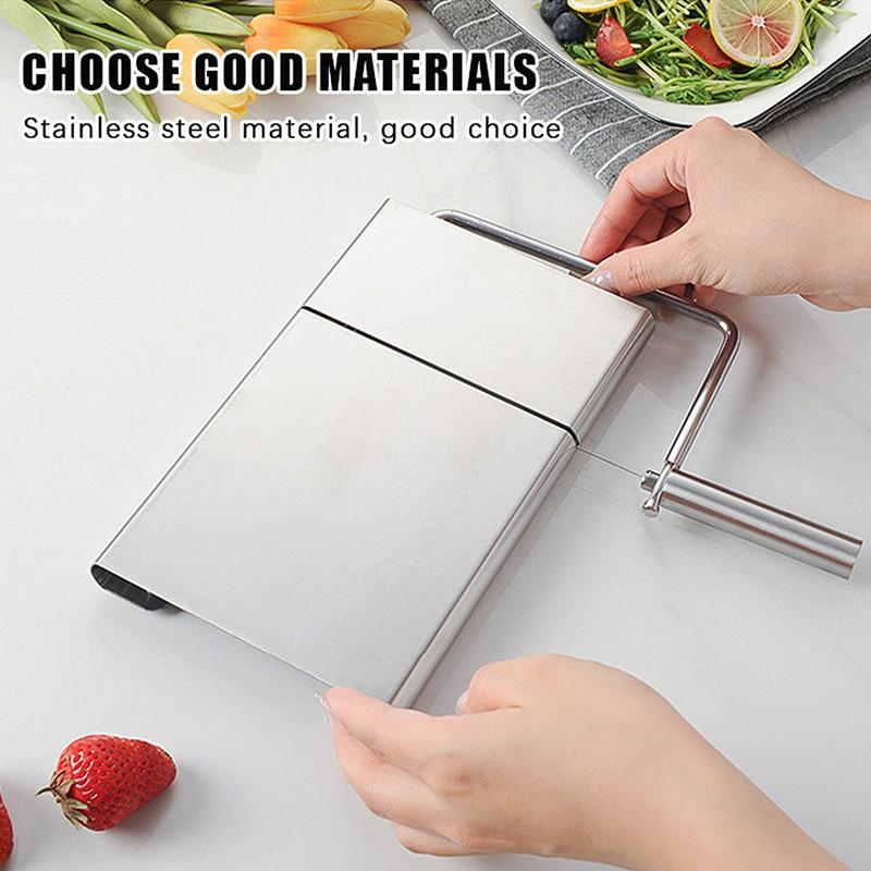 Stainless Steel Cheese Slicer Adjustable with Clear Measurement Scale Rustproof Cutter for Home Kitchen Cooking Use