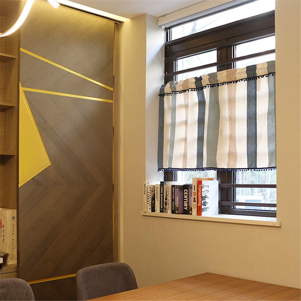 WPKIRA Blackout Cafe Short Nordic Colorful Striped Curtains for Small and 1 145cm Wide x 40cm Long Curtains, Curtains, Windows, Cafes, Kitchens,