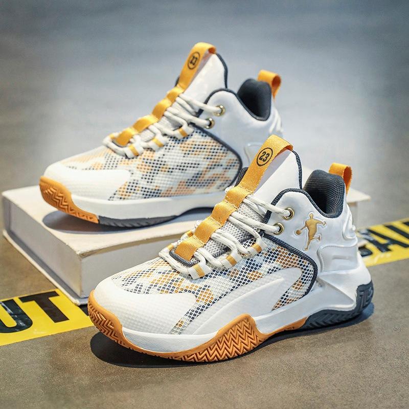 Boys Cool Basketball Shoes 2025 Four Seasons Children's Personalized Breathable Shoes Medium and Older Boys Trendy Fashion Sneakers