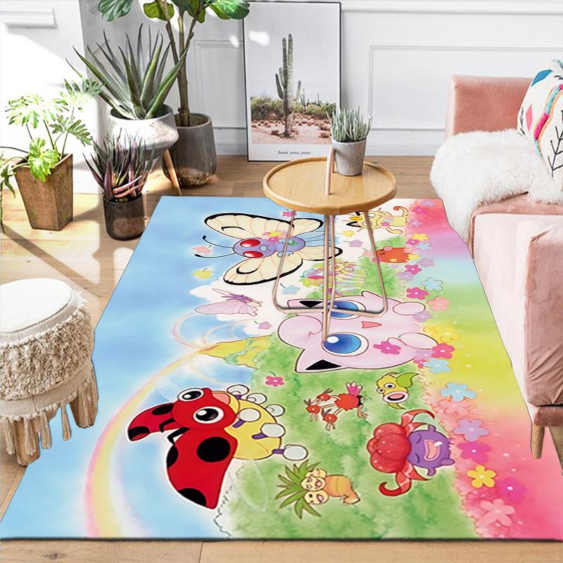 1Pc Butterflies Flowers Fantasy Printed Flannel Rug Soft Non Slip Carpet for Bedroom Living Room Office Floor Outdoor Home Decor Xmas Gift K1511