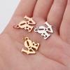 16x19mm Love Hollow English Pendant with 0.8x5mm Hanging Ring - Stainless Steel Jewelry Accessory